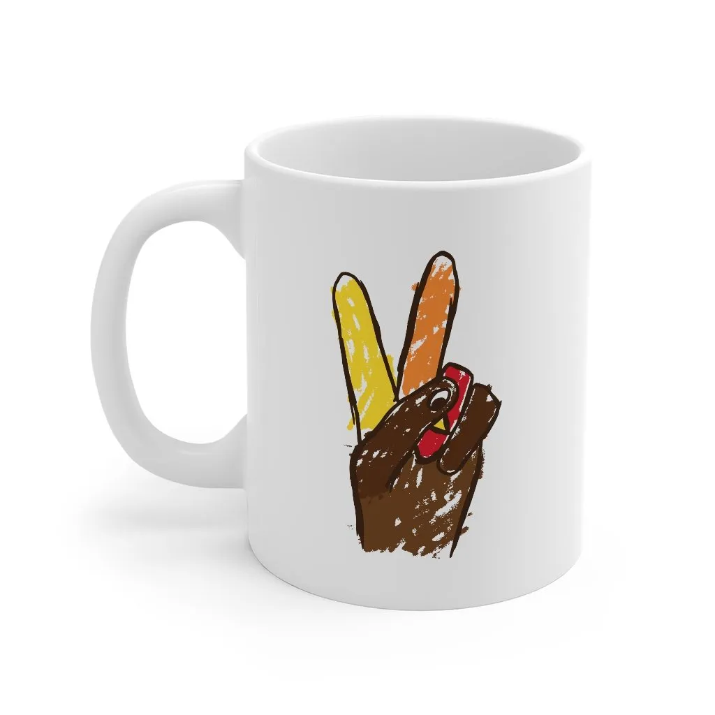 Peace Sign Hand Turkey Coffee Mug
