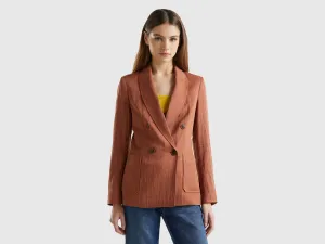 Peaked Lapel Collar Solid Blazer