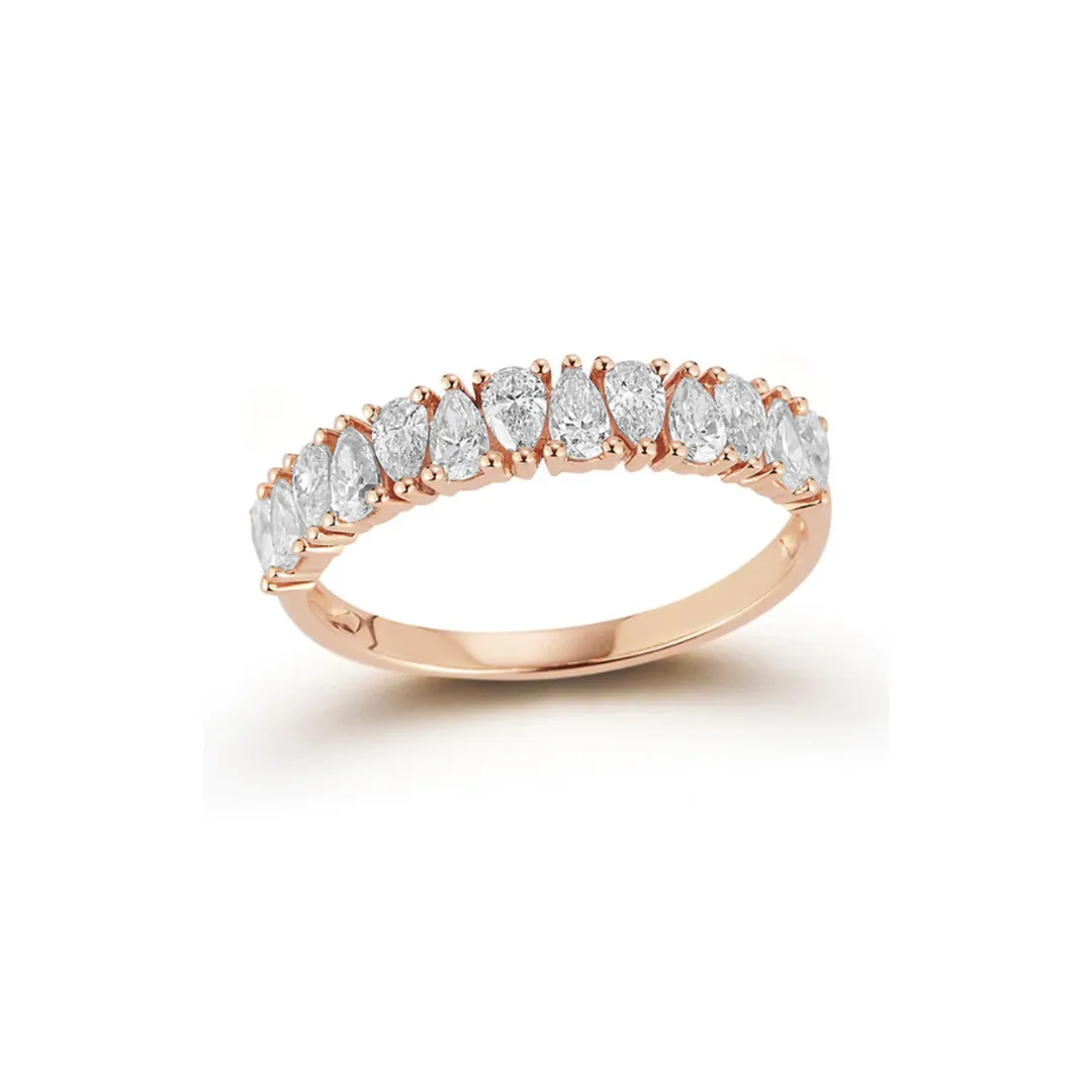 Pear Cut Half Eternity Diamond Band