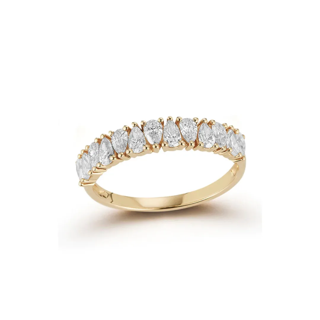 Pear Cut Half Eternity Diamond Band