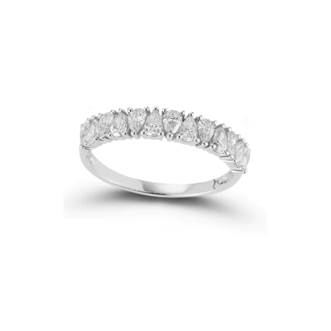 Pear Cut Half Eternity Diamond Band