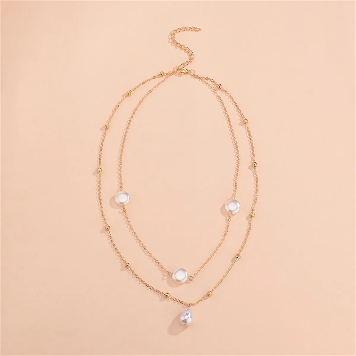 Pearl & 18K Gold-Plated Layered Pendant Necklace
