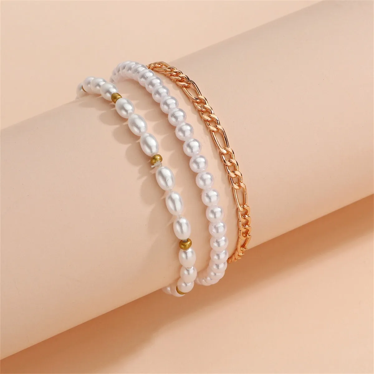 Pearl Stretch Beaded Bracelet Set