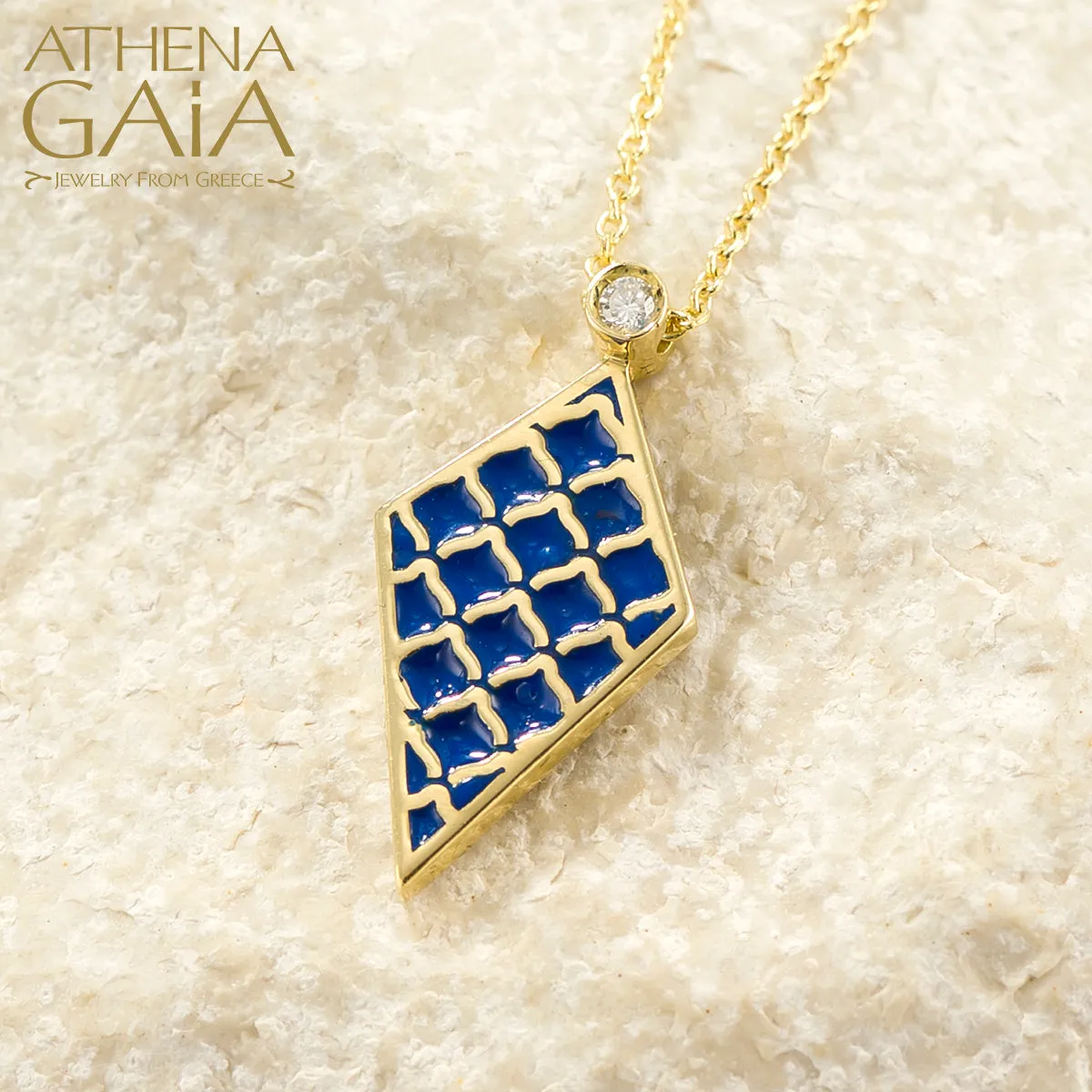 Periklista Gold & Enamel Diamond Necklace
