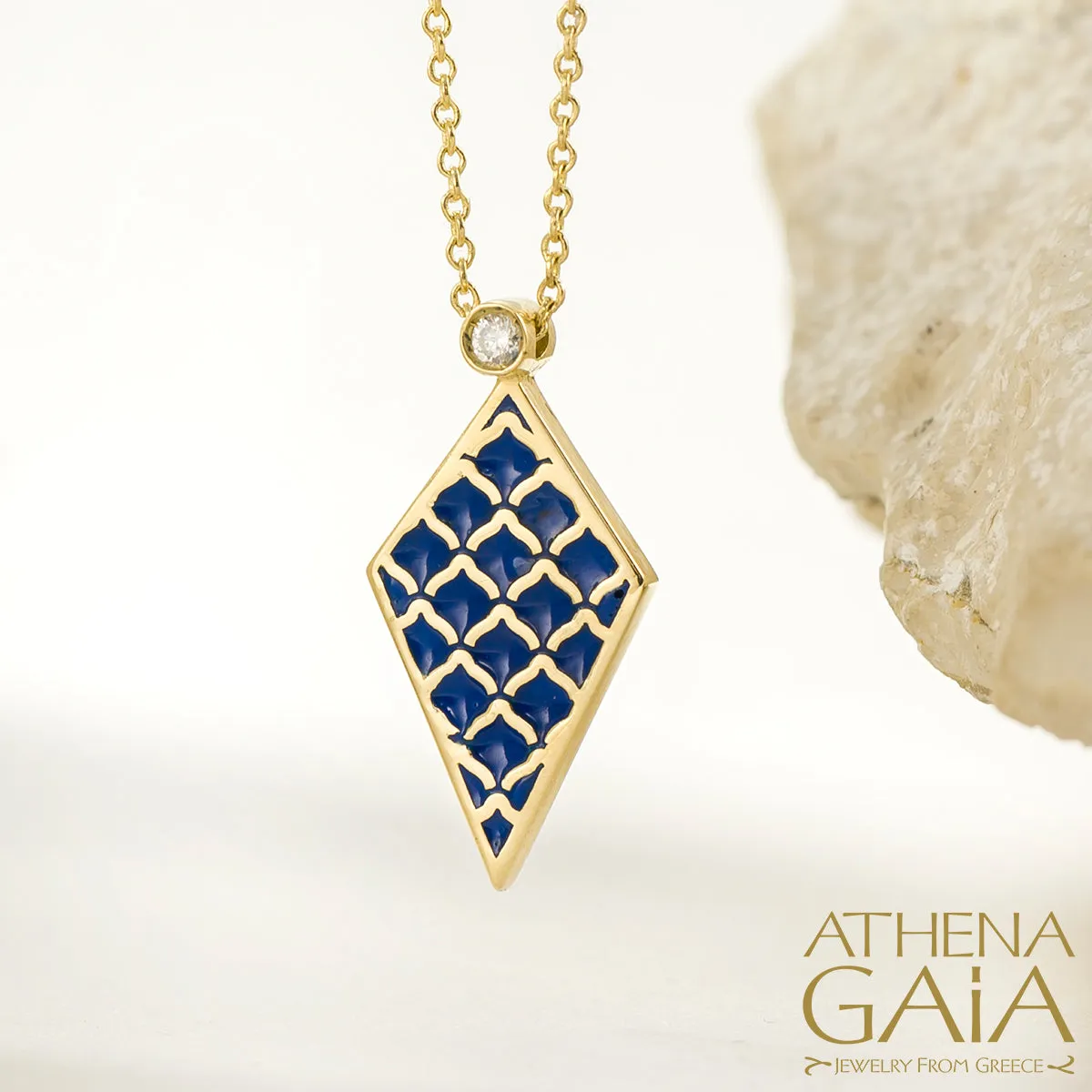 Periklista Gold & Enamel Diamond Necklace