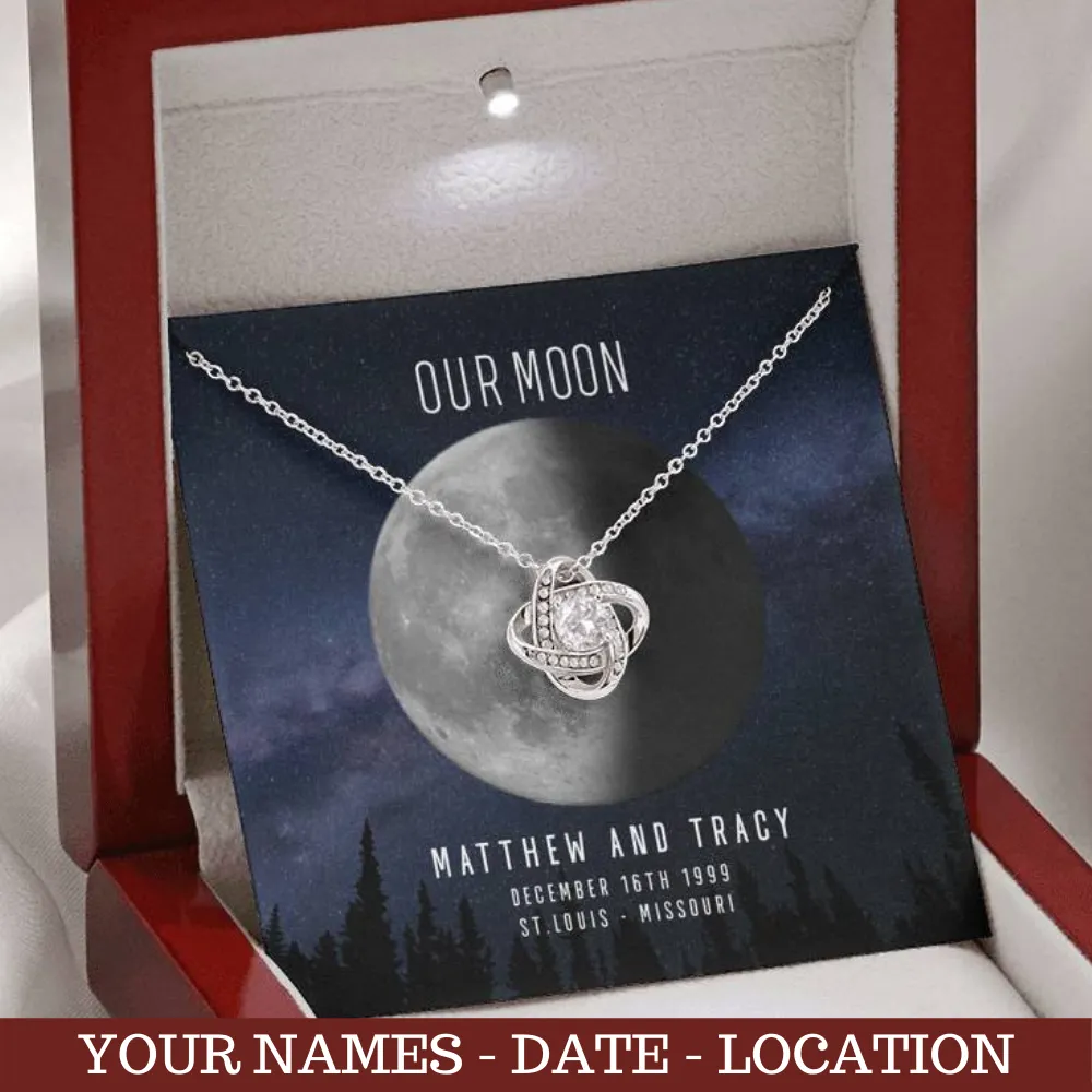 Personalized Names Woman's Jewelry Necklace - Our Moon