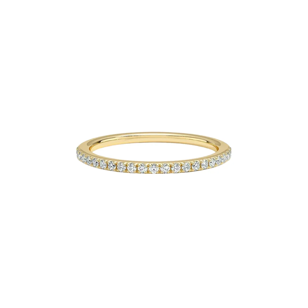Petite Half Pavé Diamond Ring