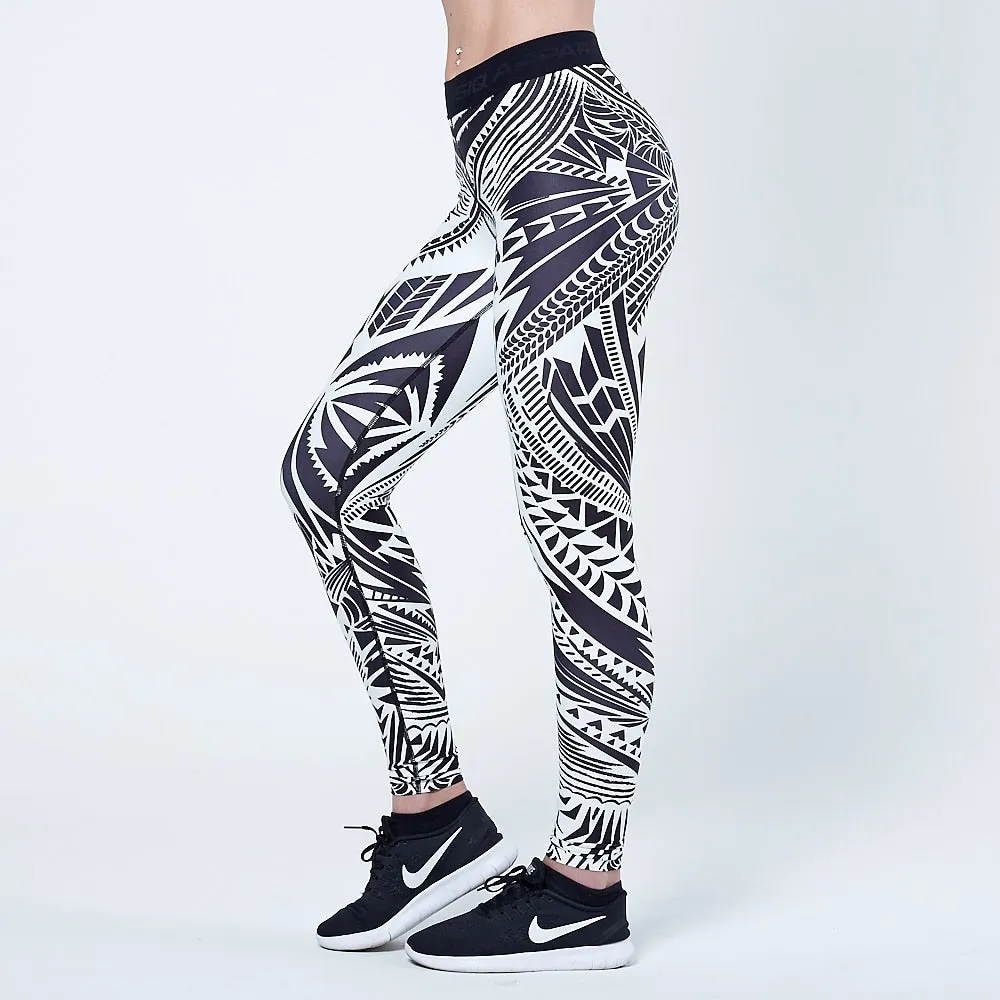 Physiq Apparel - Neolite Leggings - Black/White - Tattoo