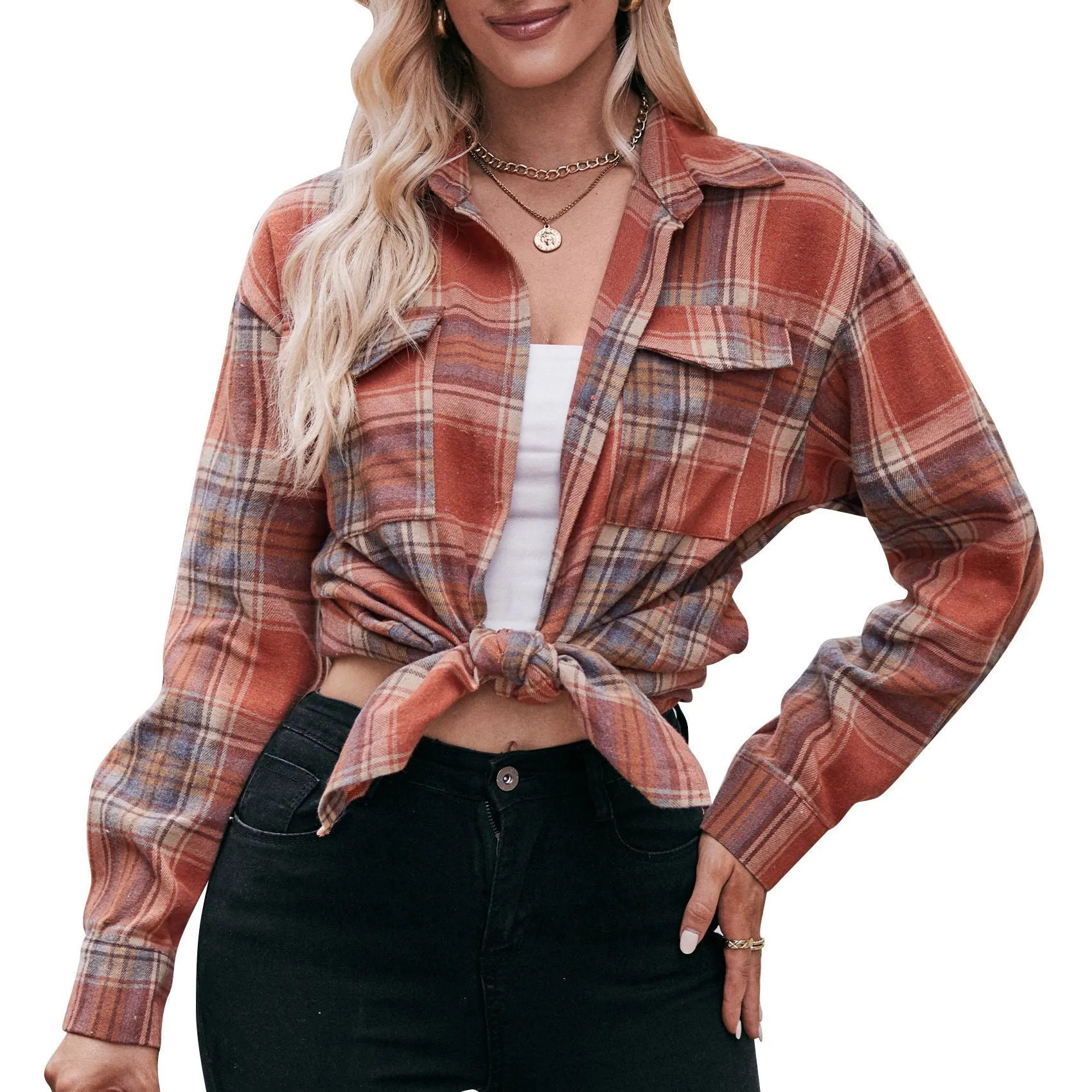 Plaid Aura™ | Women's Casual Oversized Plaid Shirt | Soft Cotton, Relaxed Fit, Trendy Design