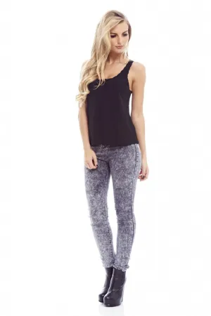 Plain Speckle High Waist Jean