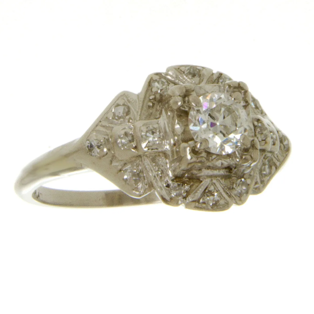 Platinum Art Deco Diamond Engagement Ring