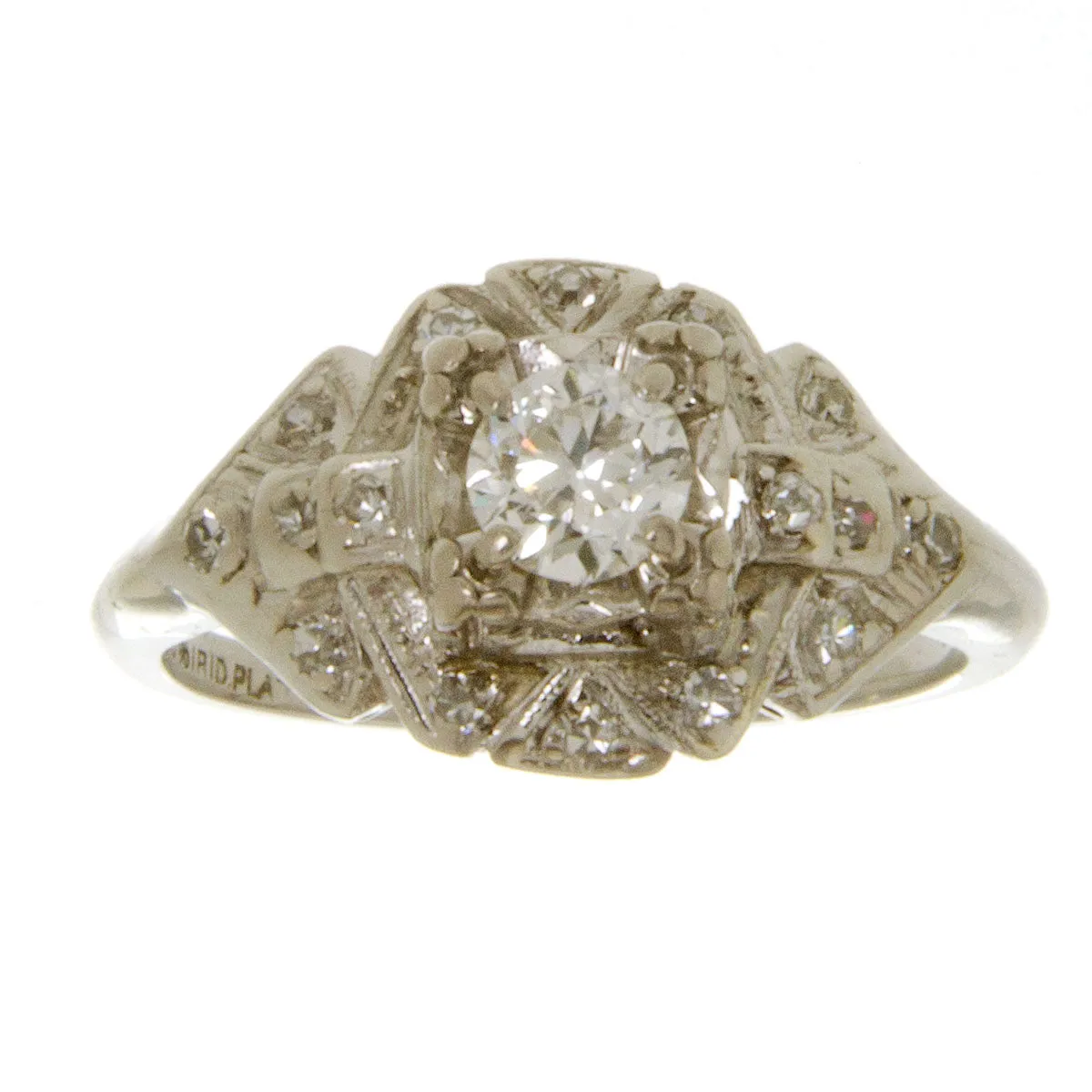 Platinum Art Deco Diamond Engagement Ring