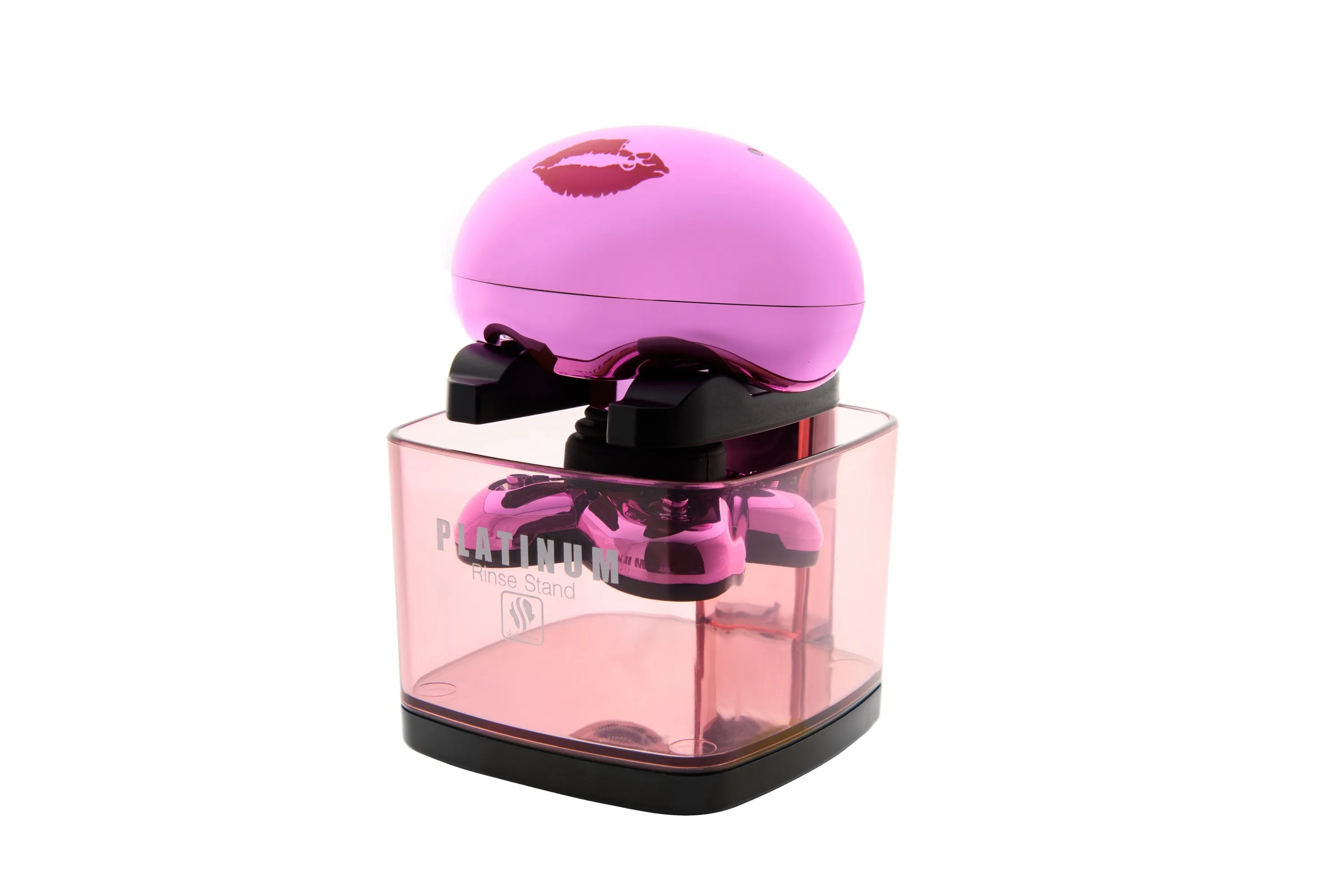 Platinum Rinse Stand for Pitbull, Butterfly Kiss and Palm Electric Shavers (Pink)