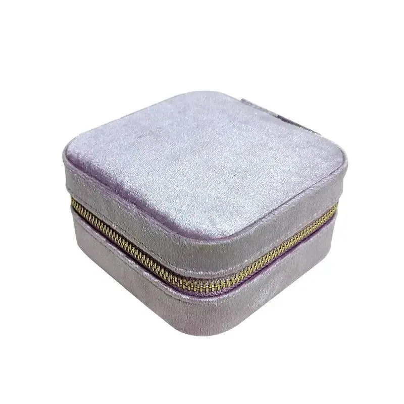 Plush Velvet Small Jewelry Box Necklace Ring Earrings Storage Jewelry Case Women Travel Portable Jewelry Organizer Box Joyero