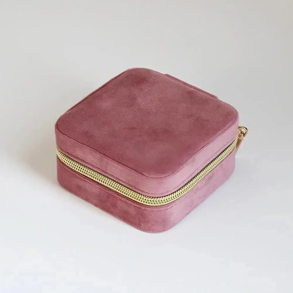 Plush Velvet Small Jewelry Box Necklace Ring Earrings Storage Jewelry Case Women Travel Portable Jewelry Organizer Box Joyero
