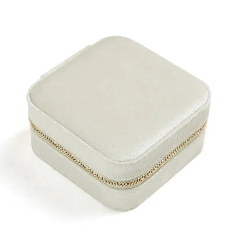 Plush Velvet Small Jewelry Box Necklace Ring Earrings Storage Jewelry Case Women Travel Portable Jewelry Organizer Box Joyero