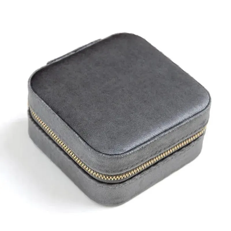Plush Velvet Small Jewelry Box Necklace Ring Earrings Storage Jewelry Case Women Travel Portable Jewelry Organizer Box Joyero