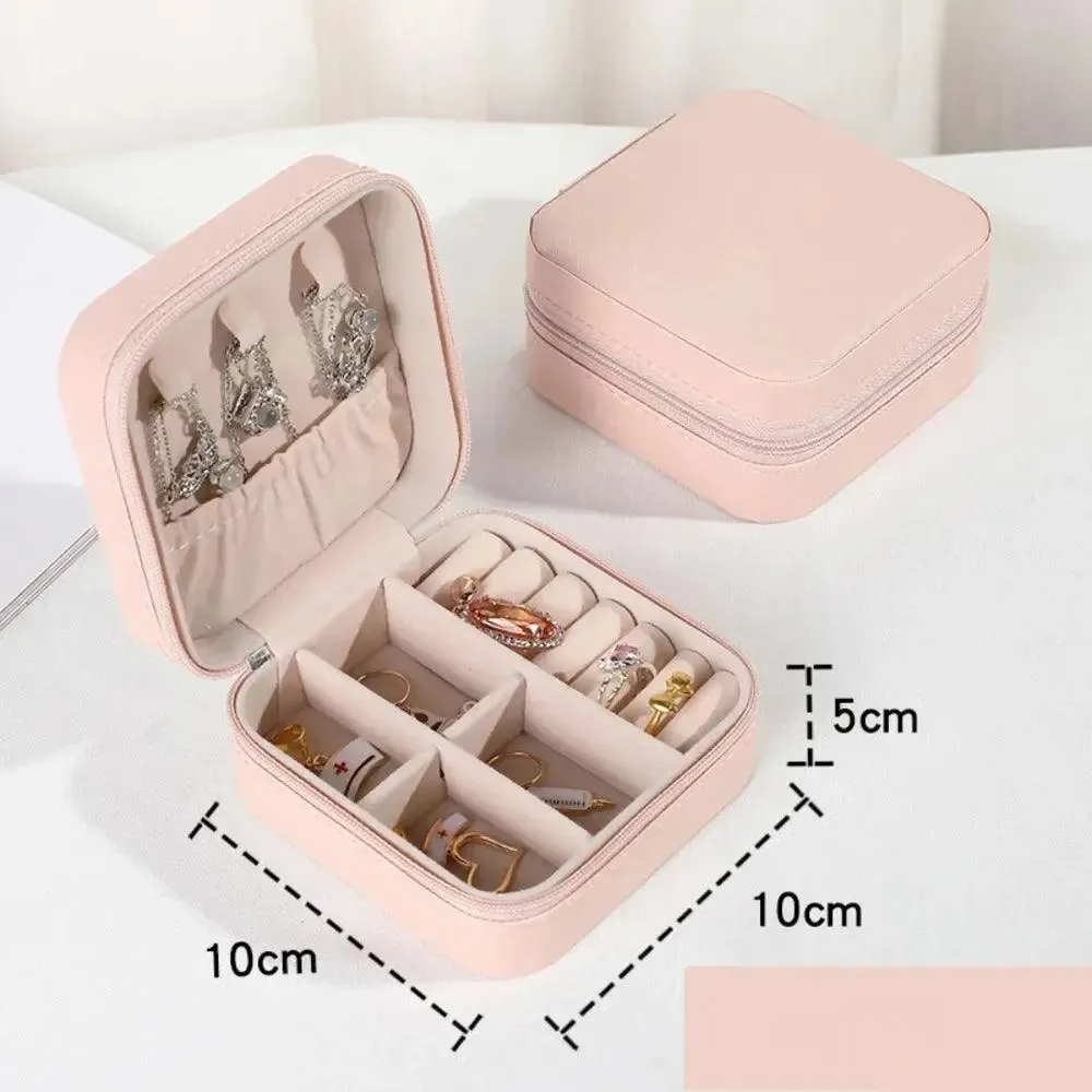 Plush Velvet Small Jewelry Box Necklace Ring Earrings Storage Jewelry Case Women Travel Portable Jewelry Organizer Box Joyero