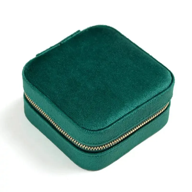 Plush Velvet Small Jewelry Box Necklace Ring Earrings Storage Jewelry Case Women Travel Portable Jewelry Organizer Box Joyero