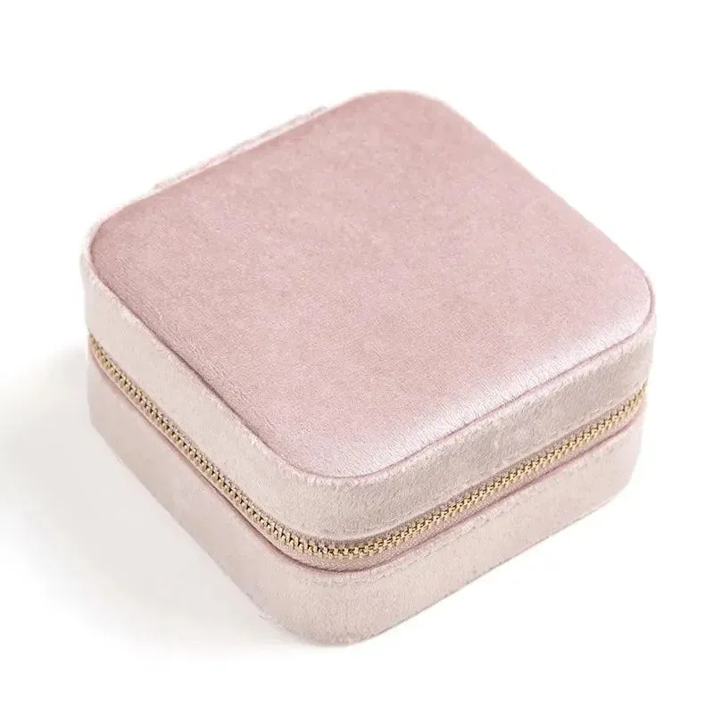Plush Velvet Small Jewelry Box Necklace Ring Earrings Storage Jewelry Case Women Travel Portable Jewelry Organizer Box Joyero