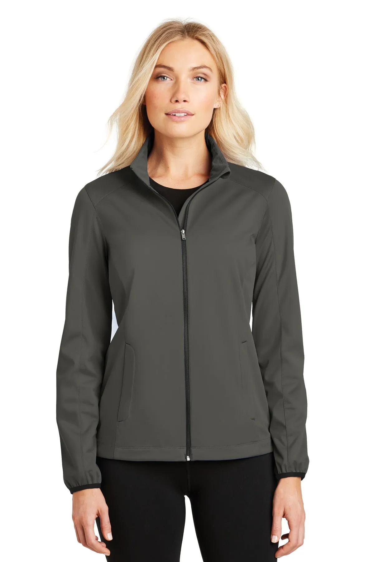 Port Authority Women's Active Soft Shell Jacket. L717 Grey Steel