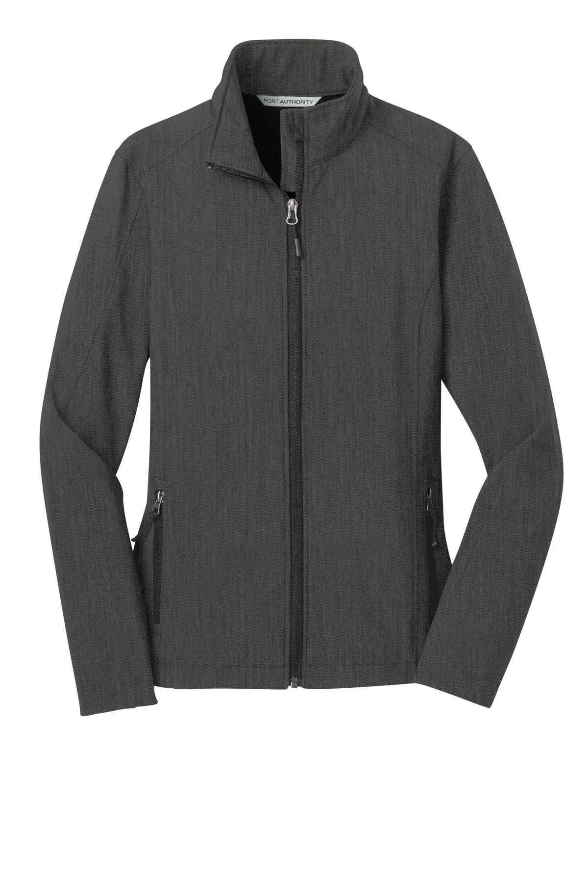 Port Authority Women's Core Soft Shell Jacket. L317 Black Charcoal Heather