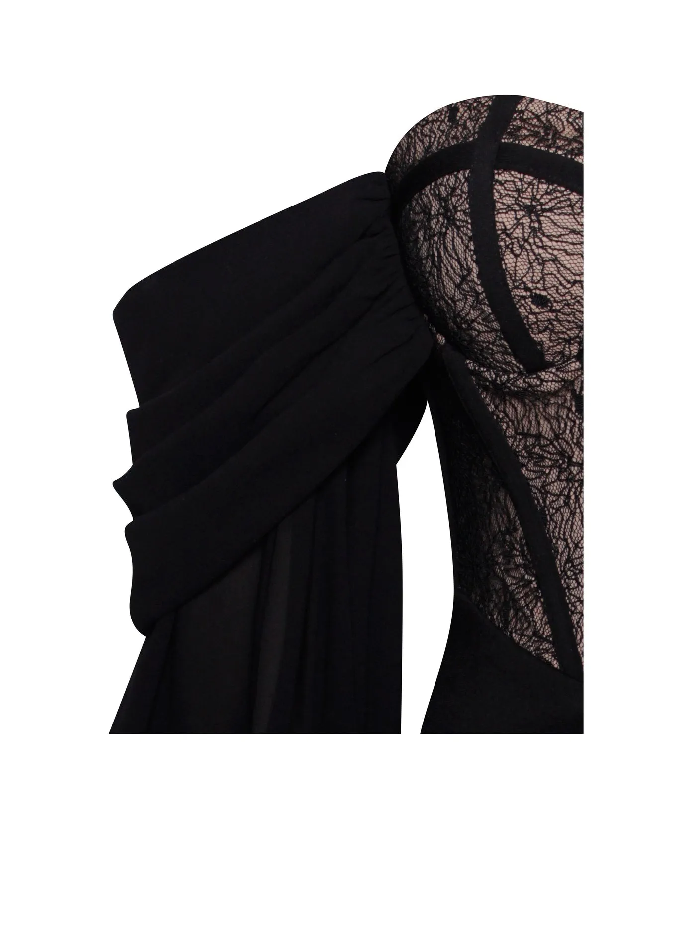 PRE-ORDER Zora Lace Corset Off Shoulder Dress x Black