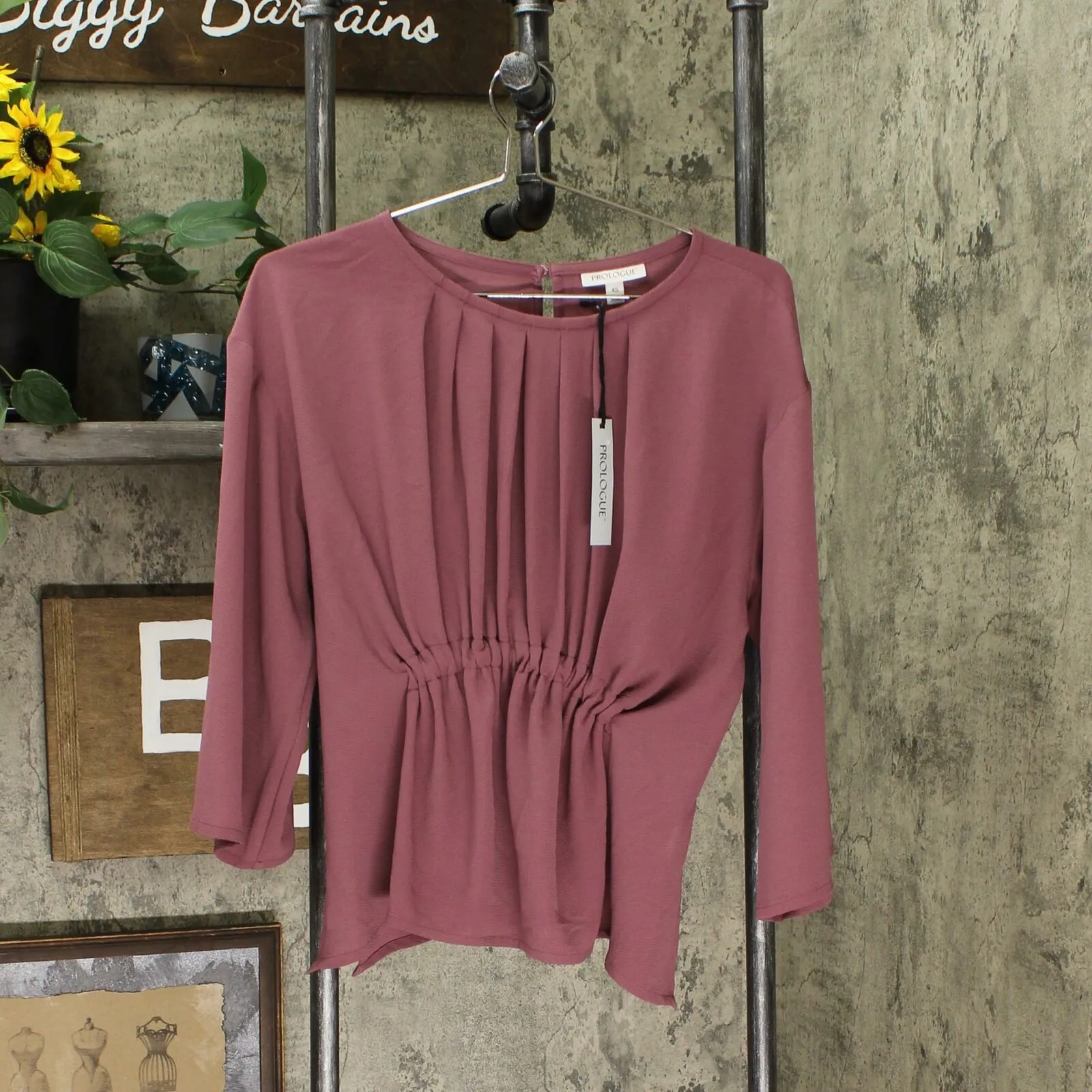Prologue Women's Dolman Long Sleeve Crewneck Blouse