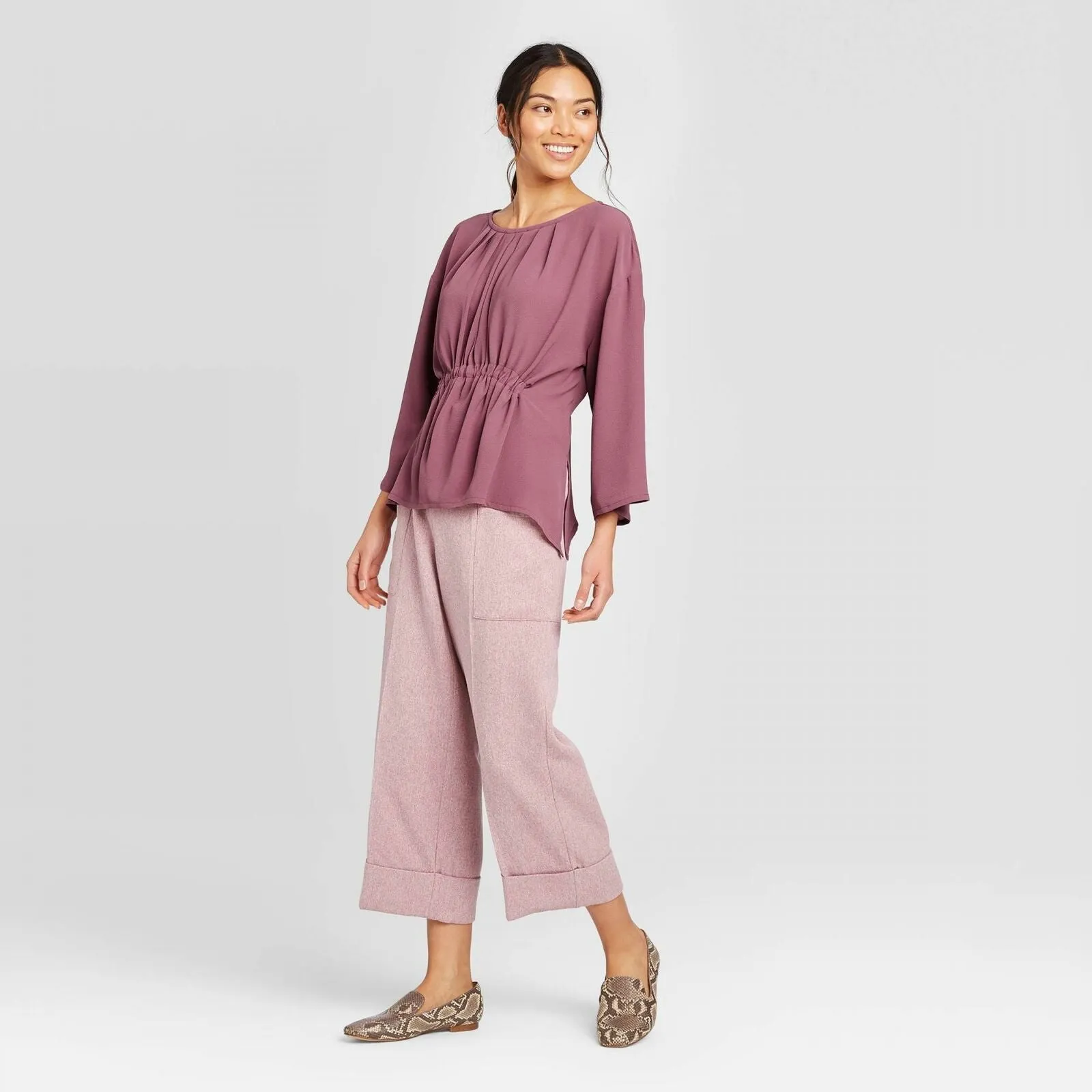 Prologue Women's Dolman Long Sleeve Crewneck Blouse