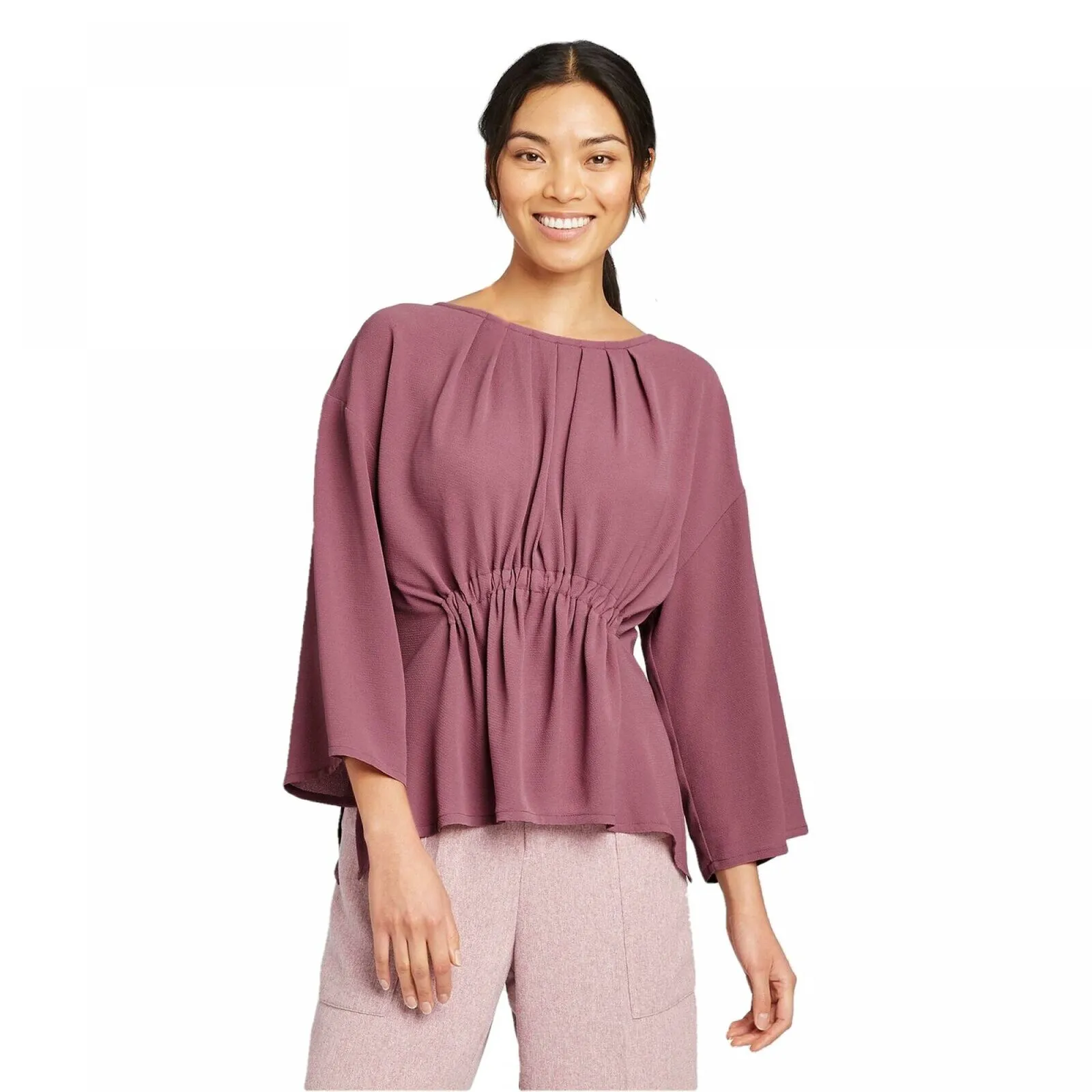 Prologue Women's Dolman Long Sleeve Crewneck Blouse