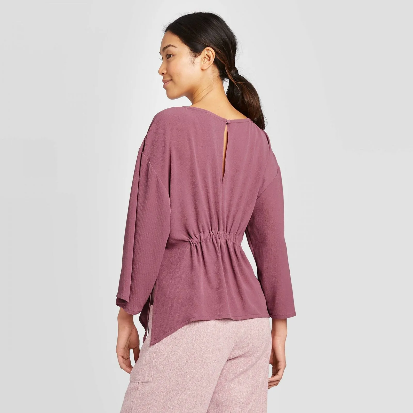 Prologue Women's Dolman Long Sleeve Crewneck Blouse