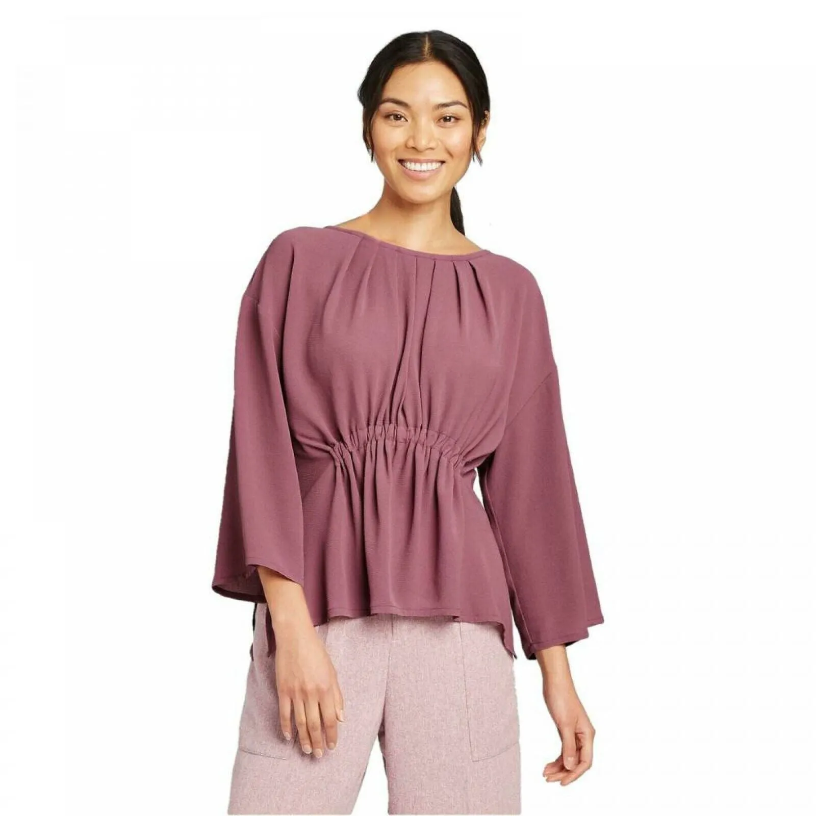 Prologue Women's Dolman Long Sleeve Crewneck Blouse