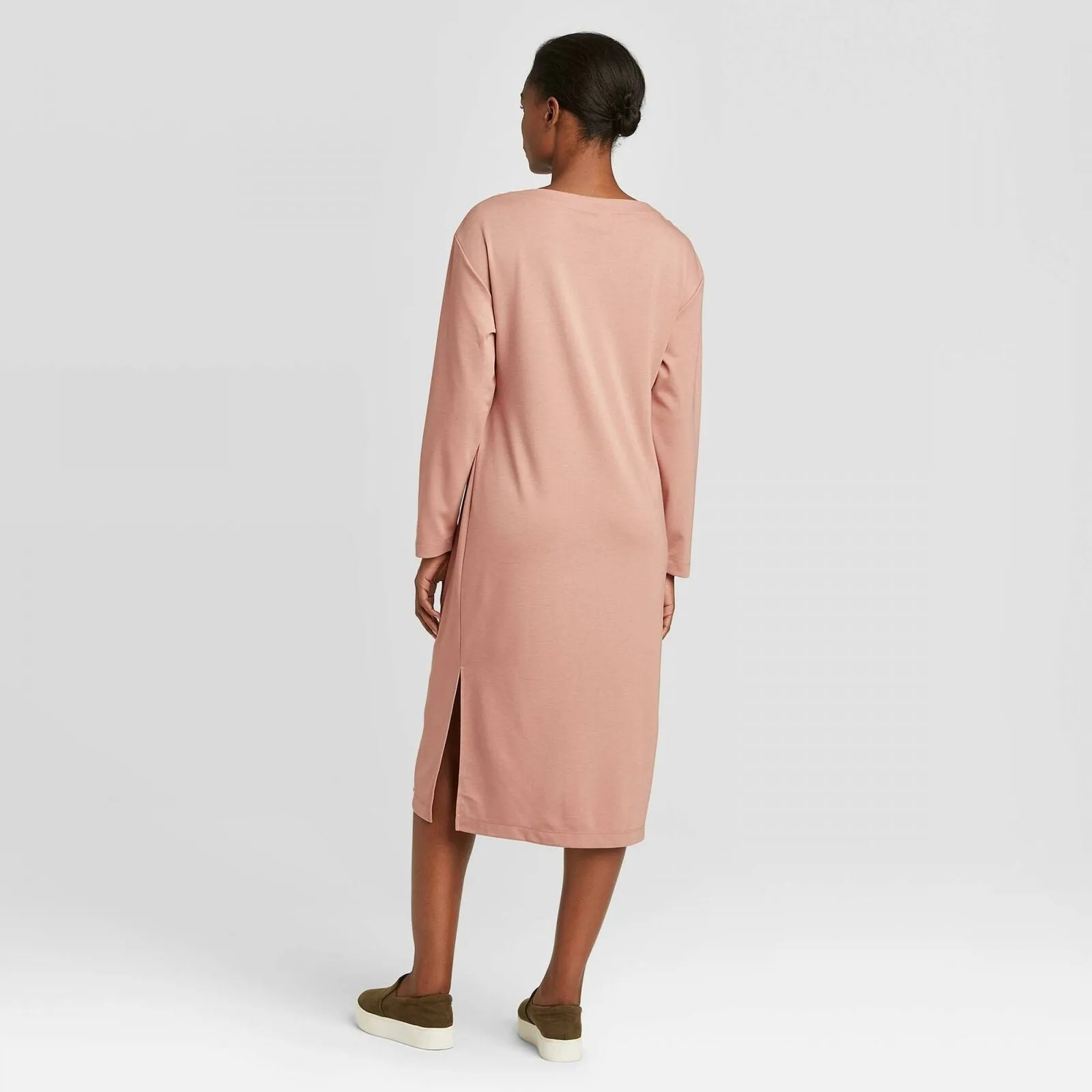 Prologue Women's Long Sleeve Crewneck Knit Midi Dress