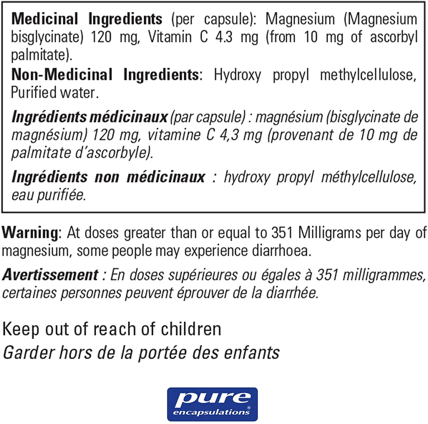 Pure Encapsulations Magnesium Glycinate