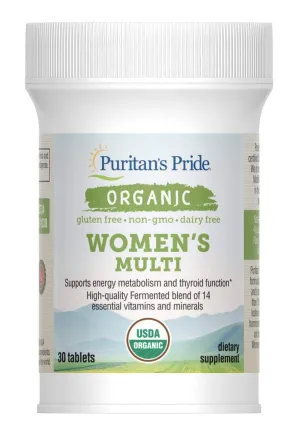 Puritan's Pride Multivitaminas orgánicas para mujer, 30, 1