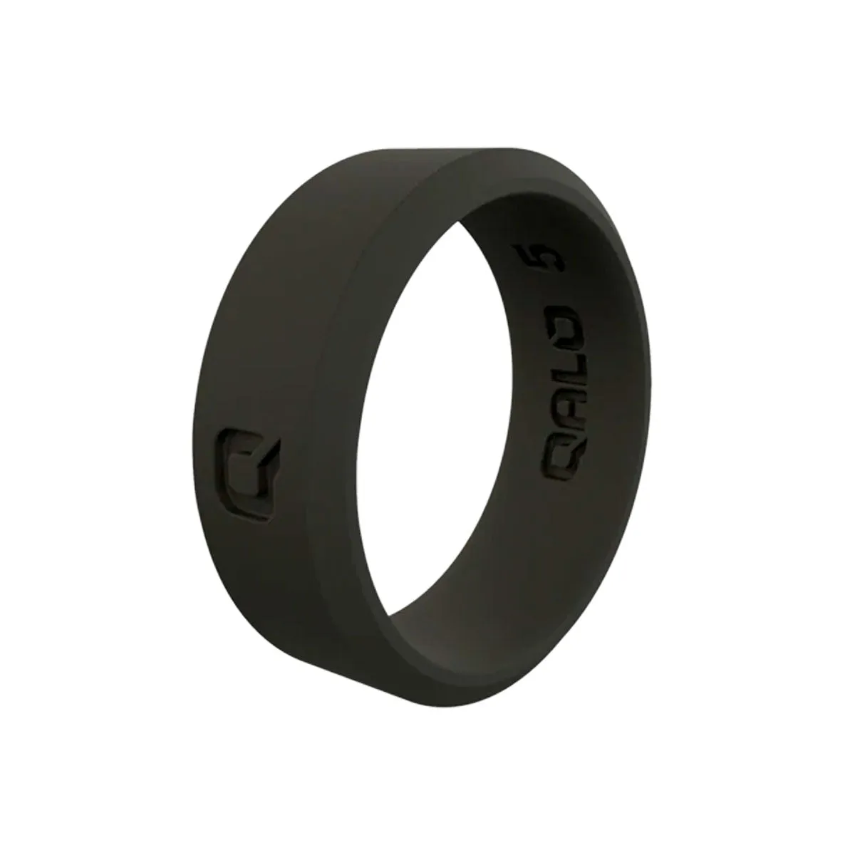 QALO Womens Modern Black Q2X Silicone Ring