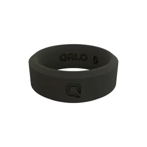 QALO Womens Modern Black Q2X Silicone Ring