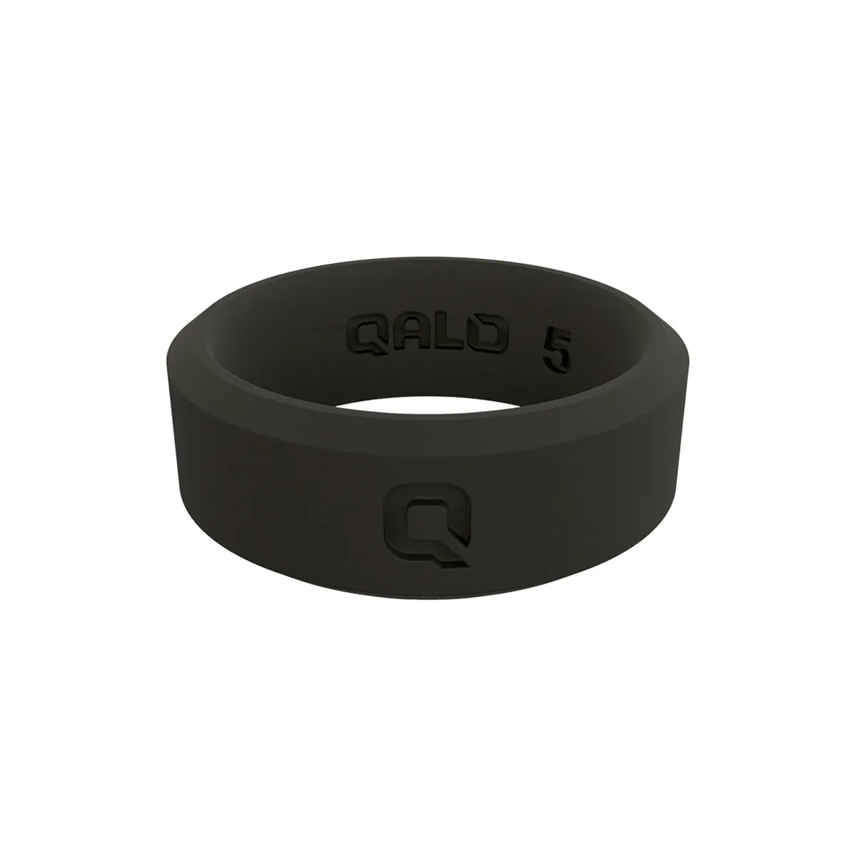 QALO Womens Modern Black Q2X Silicone Ring