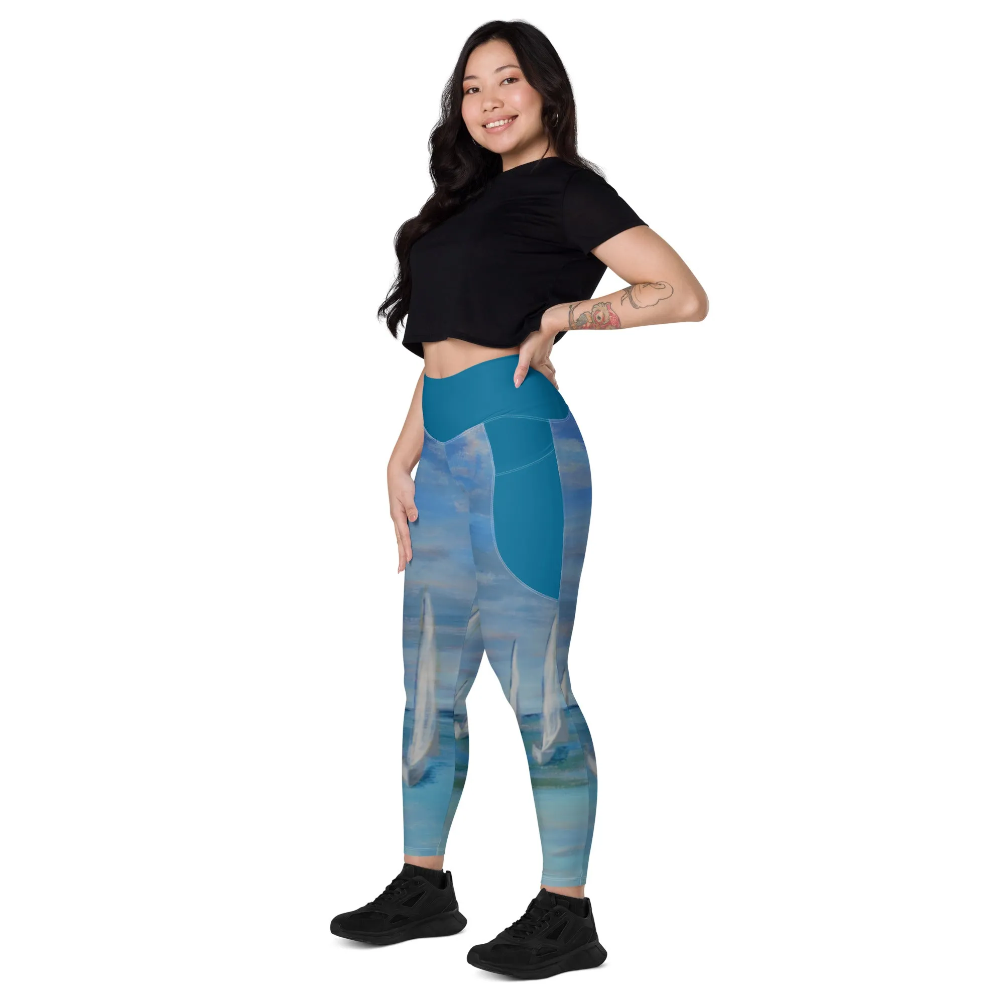 "Incoming - One Design" Women's Leggings with Pockets