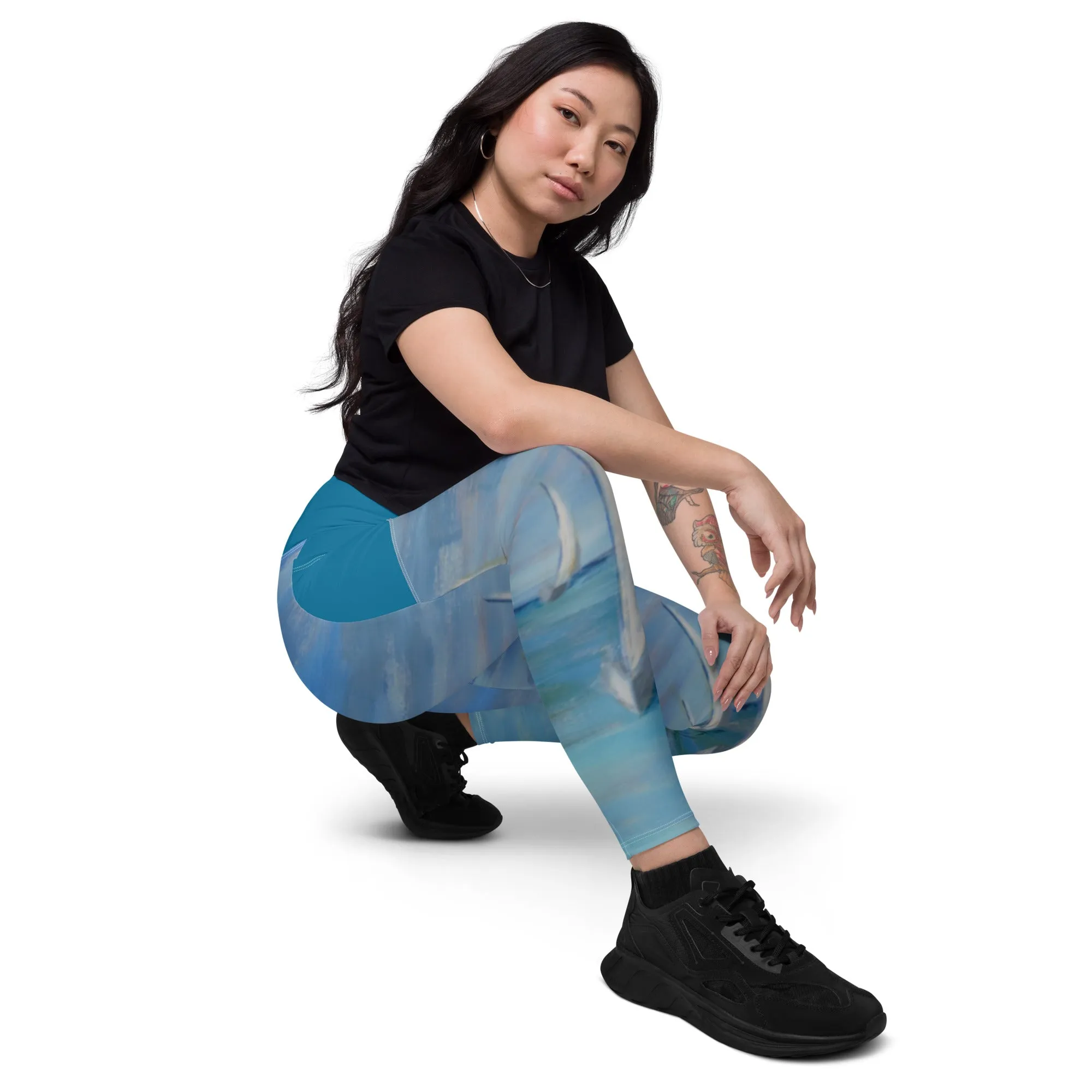 "Incoming - One Design" Women's Leggings with Pockets