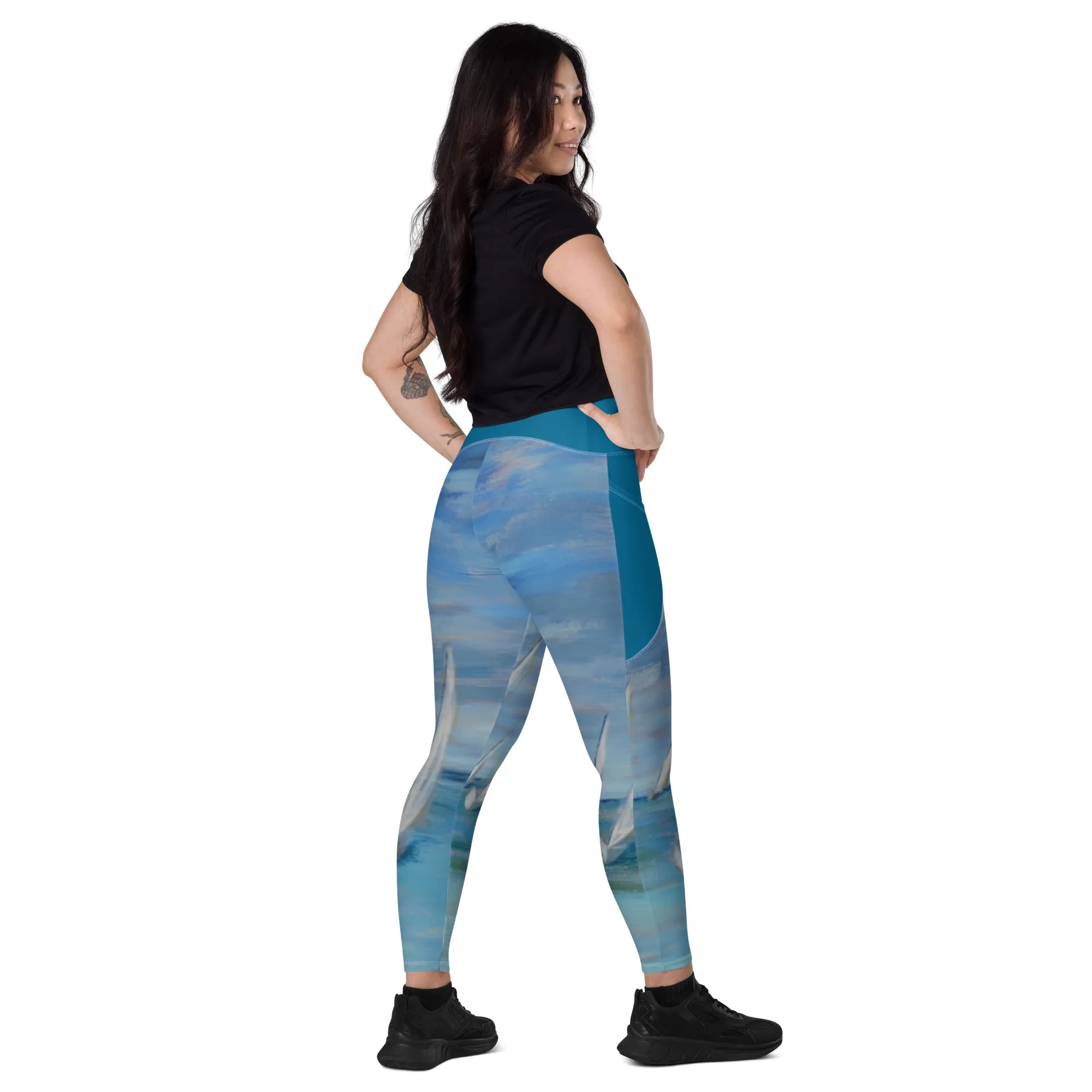 "Incoming - One Design" Women's Leggings with Pockets