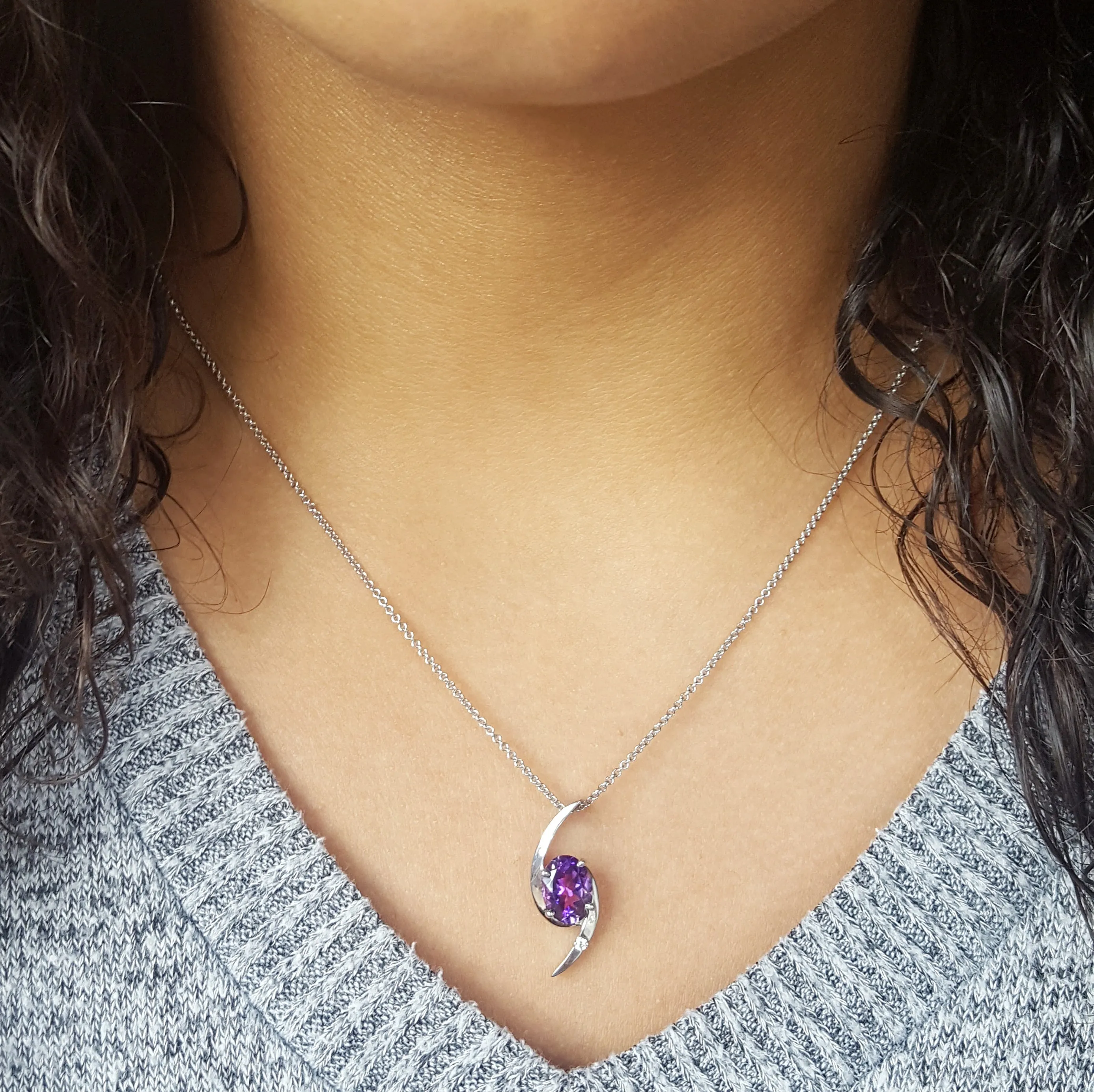 "Jasper" Sterling Silver Arizona Amethyst Pendant