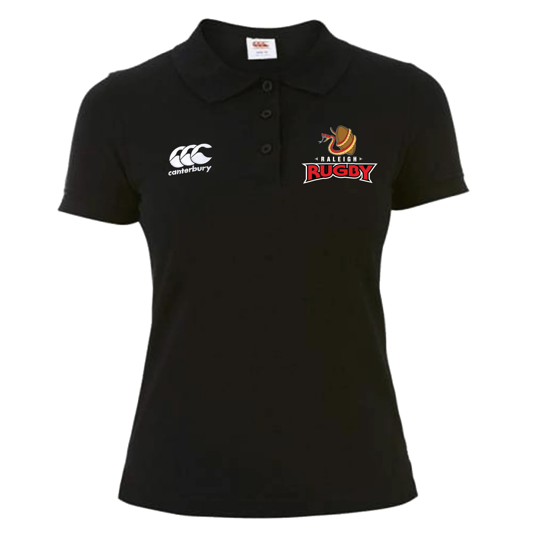 Raleigh Rugby Club Canterbury Women's Black Waimak Rugby Polo