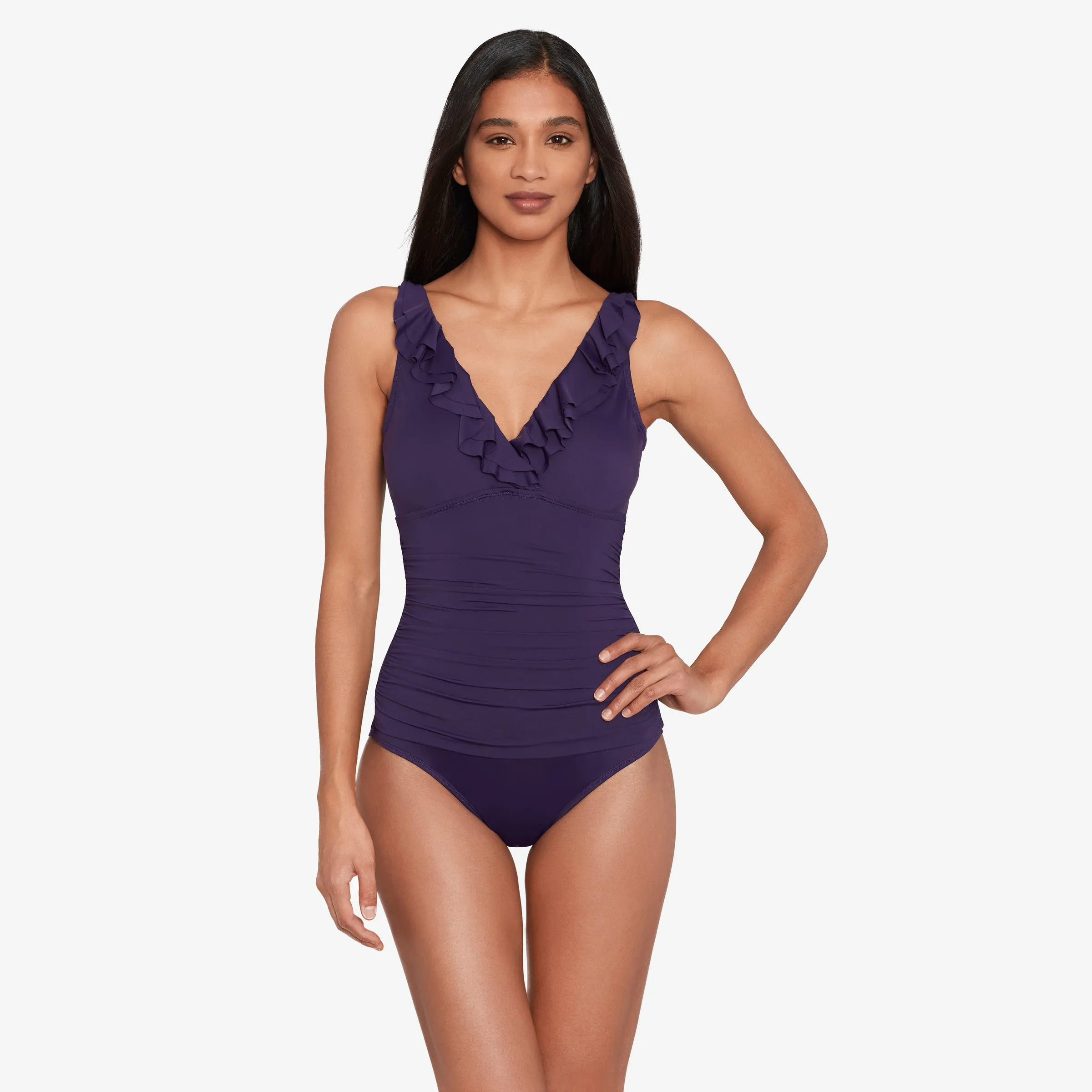 Ralph Lauren Beach Club Ruffle Surplice One Piece
