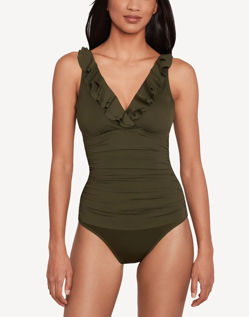 Ralph Lauren Beach Club Ruffle Surplice One Piece