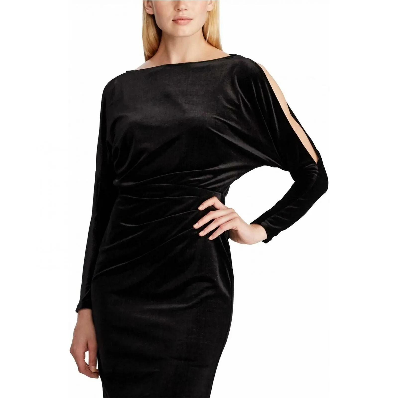 Ralph Lauren Women's Velvet Slit Sleeve Dress