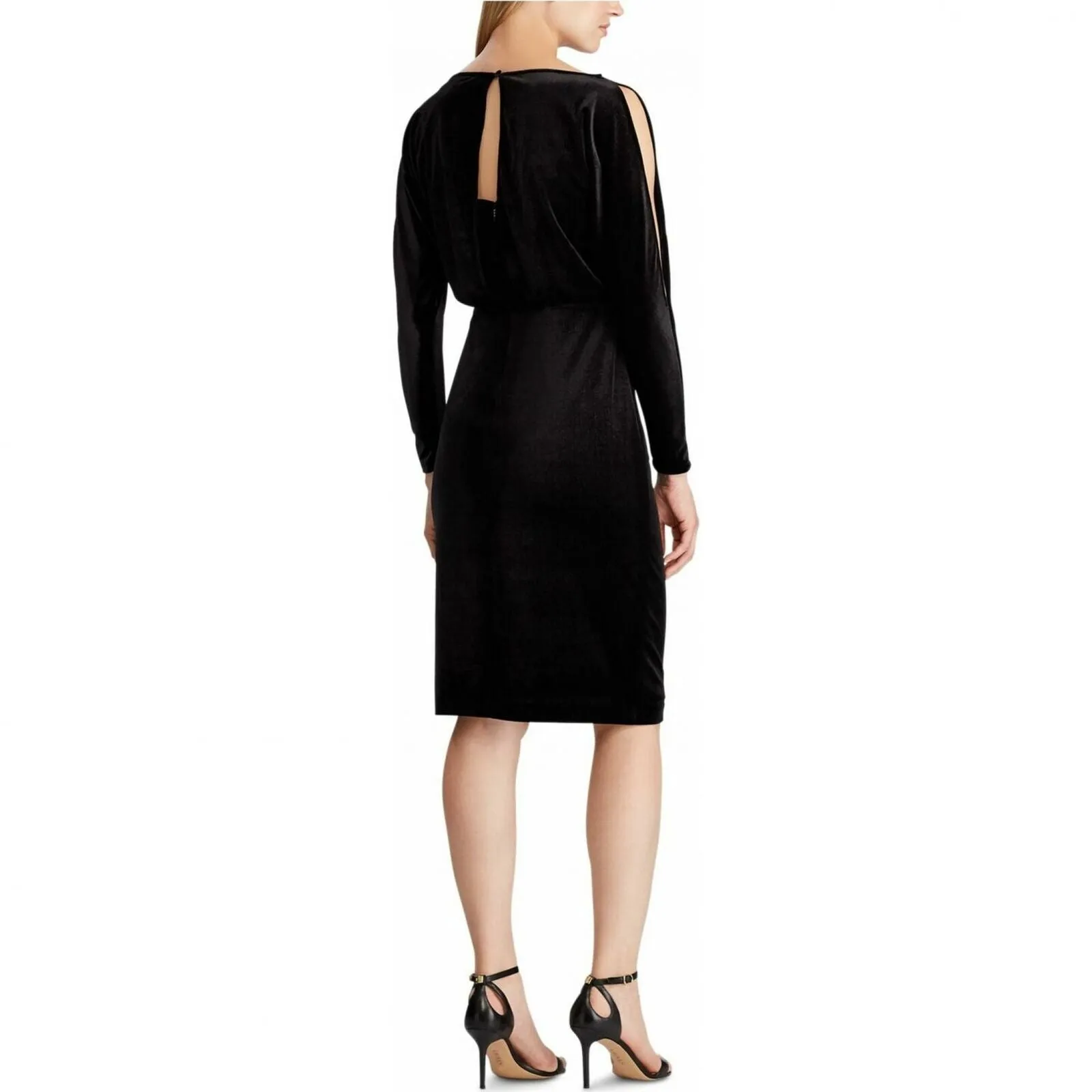 Ralph Lauren Women's Velvet Slit Sleeve Dress