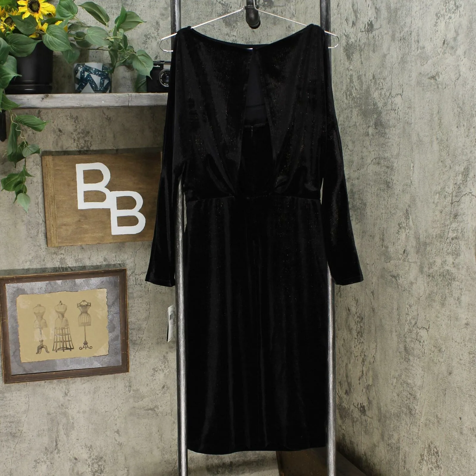 Ralph Lauren Women's Velvet Slit Sleeve Dress