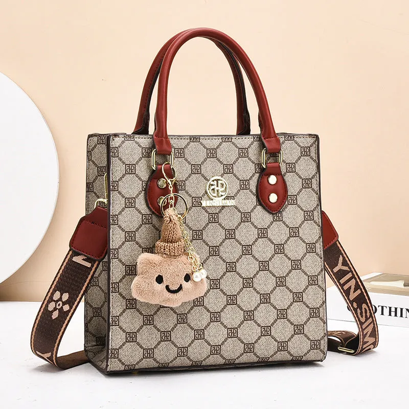 REALAIOT 2025 Bag Women's 2025 New Fashion Portable Small Square Bag Versatile Tote Premium Sense Shoulder Crossbody Bag Women's Bag