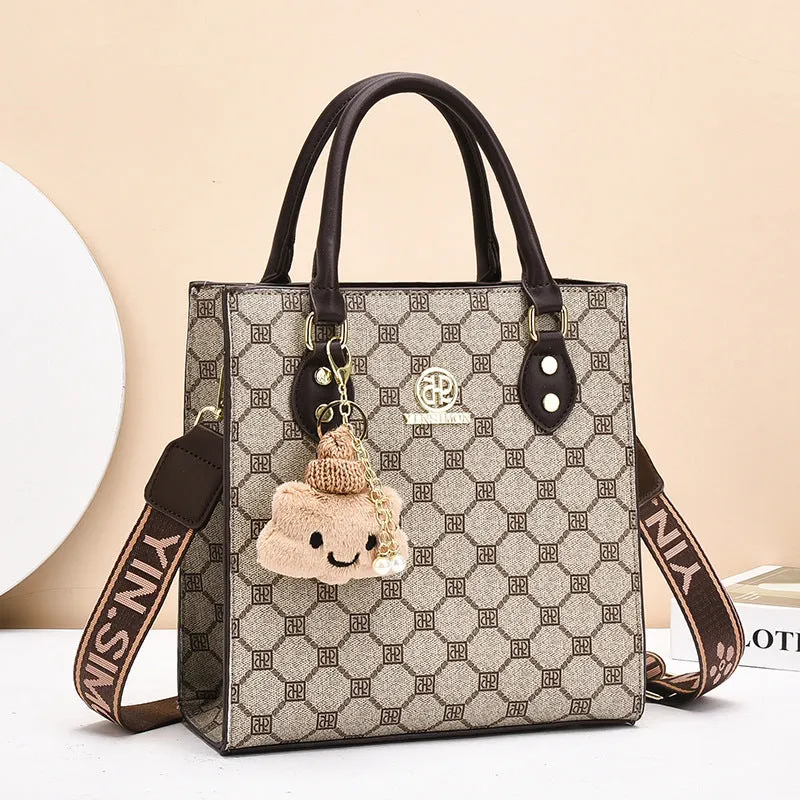 REALAIOT 2025 Bag Women's 2025 New Fashion Portable Small Square Bag Versatile Tote Premium Sense Shoulder Crossbody Bag Women's Bag